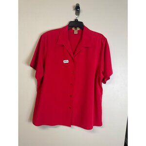 Notations women 1x red blouse button down